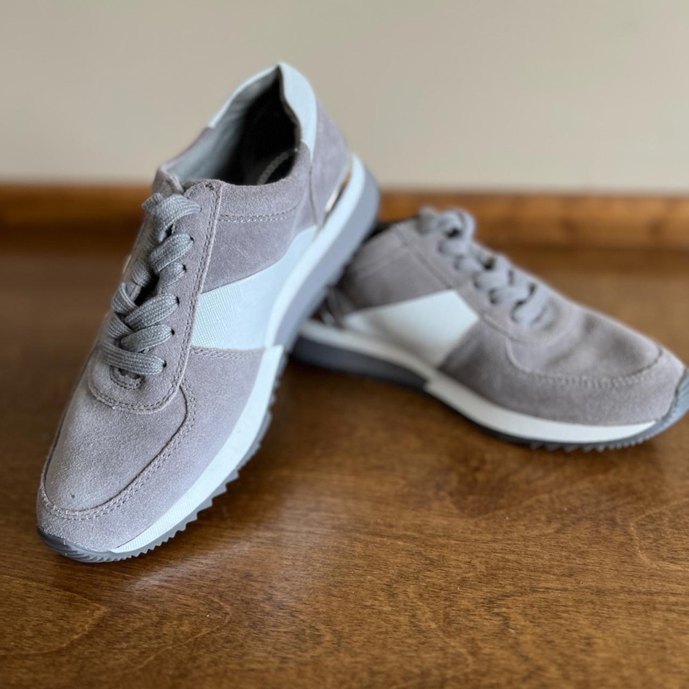 Michael Kors Gray and White Suede Sneakers